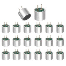 Cylindrical Electret Condenser Mic Inserts with Pins 6 5mm Pack of 20 Silver