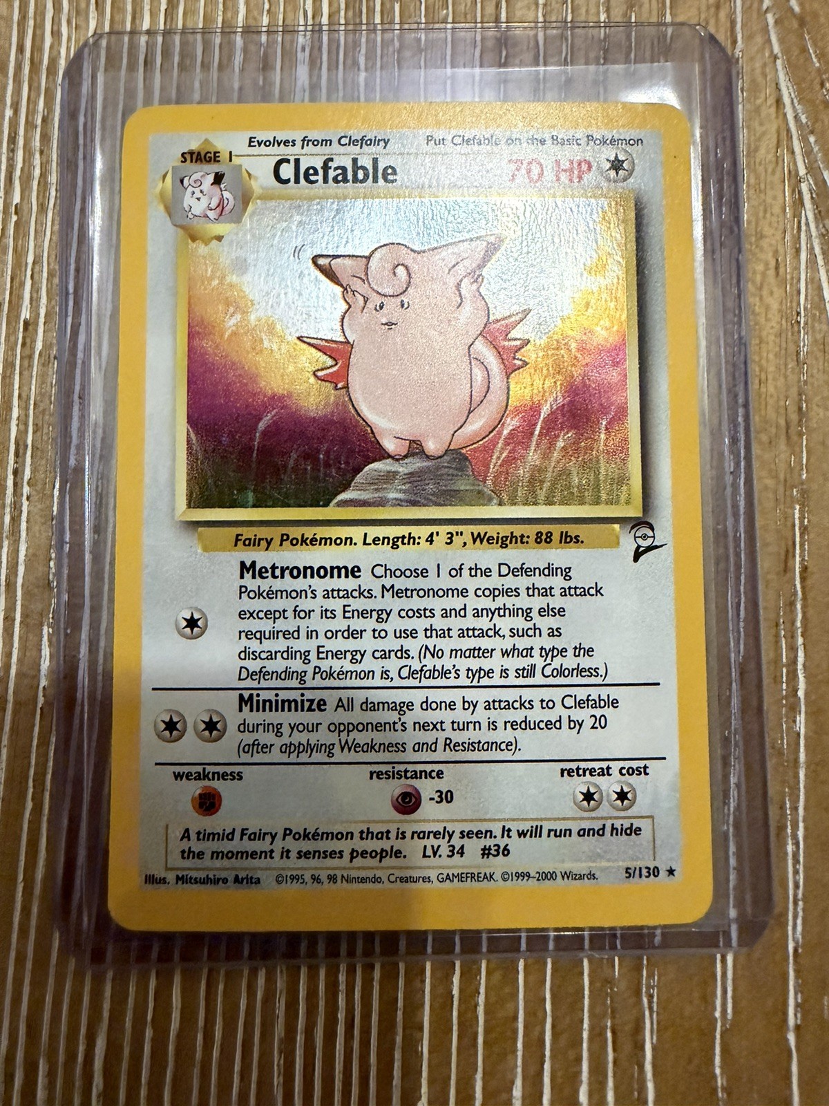 Pokémon Base Set 2 Clefable Holo #5/130 NM