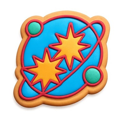 Binary Star System Planets Cookie Cutter & Stamp, Fondant & Clay - 4x3.6