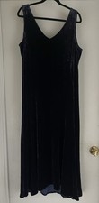 Eileen Fisher stretch silk velvet SL deep purple maxi dress XL