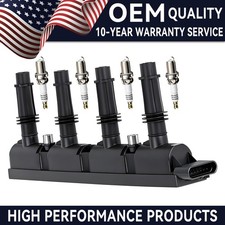 Oem Ignition Coil 4x Iridium Spark Plug For Buick Chevy Cruze Sonic 1.4l Uf669