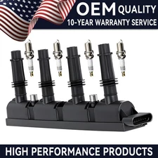 OEM Ignition Coil + 4X Iridium Spark Plug For Buick Chevy Cruze Sonic 1.4L UF669