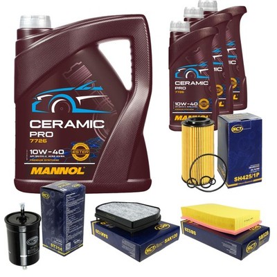 SCT Inspektionspaket 8L MANNOL Ceramic Pro 10W-40 für Mercedes-Benz E-Klasse