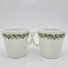 Vintage Pyrex Spring Blossom D-Handle Coffee Mugs 1410 Set of 2 Crazy Daisy