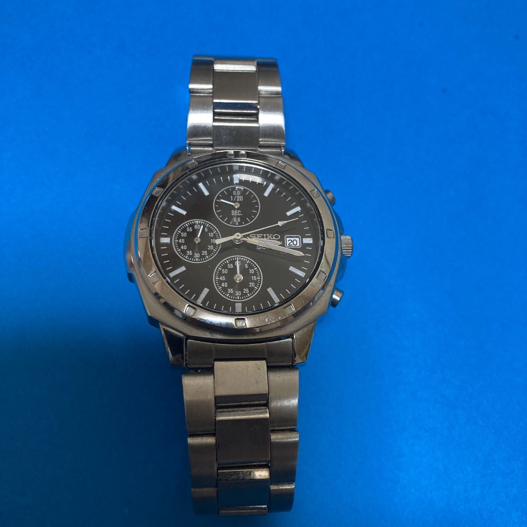 Seiko 7T92-0Bz8 Analog Quartz Men Chronograph 50M Watch Vintage
