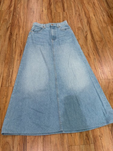 MOTHER “SNACKS! The Sugar Cone” Maxi Denim Skirt