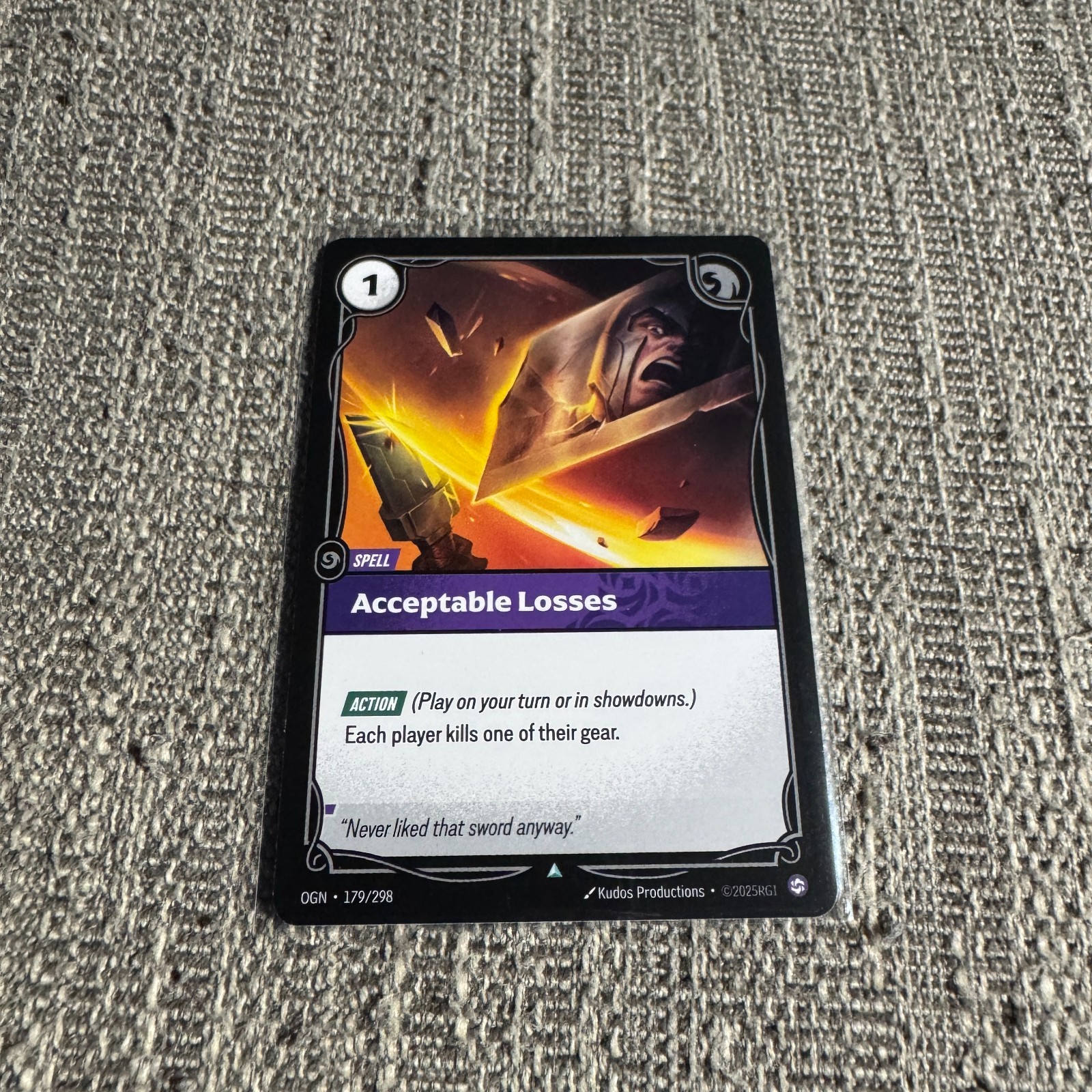Acceptable Losses Riftbound Origins 179/298 Spell Meta League of Legends NM