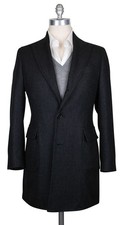 Luigi Borrelli Dark Gray Herringbone Coat - CUFIREN92 
