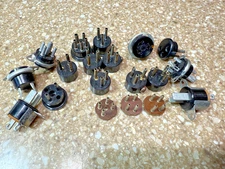 Large Lot Miniature Socket and plugs for Speakers, phonograph Amphenol Cinch