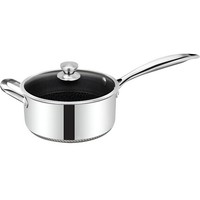 Cheffinger, Kochtopf 24Cm Antihaft Wabenbeschichtung Mit Glasdeckel, Silber