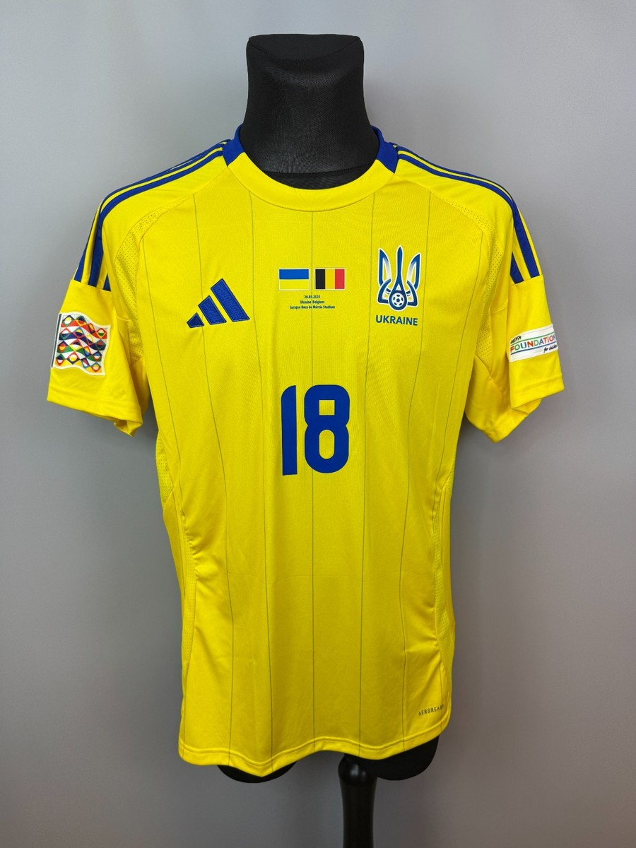 UKRAINE 2024 YARMOLIUK HOME SHIRT AUTOGRAPH FOOTBALL SOCCER ADIDAS