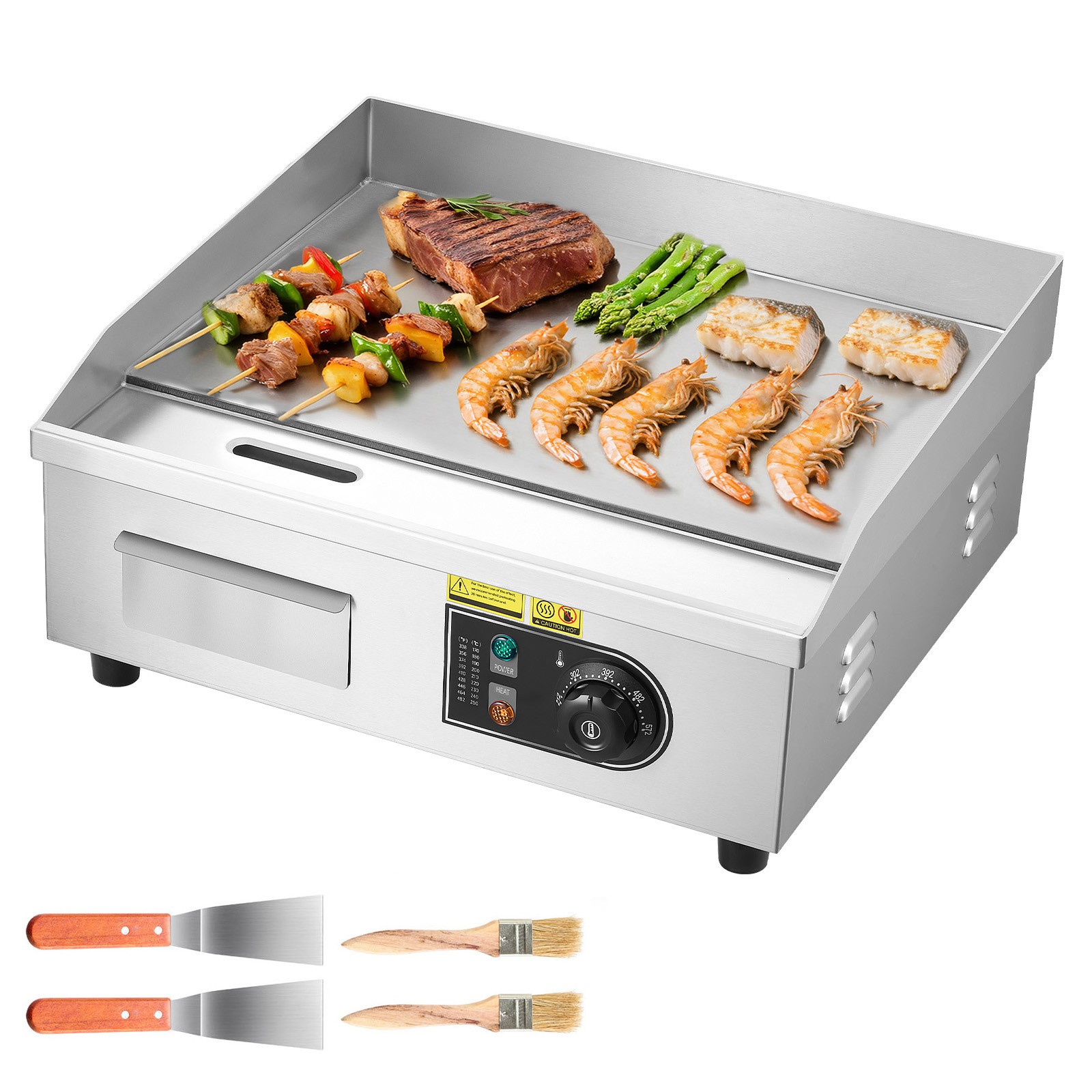 18" Commercial Electric Griddle Stainless Steel Countertop Flat Top Grill