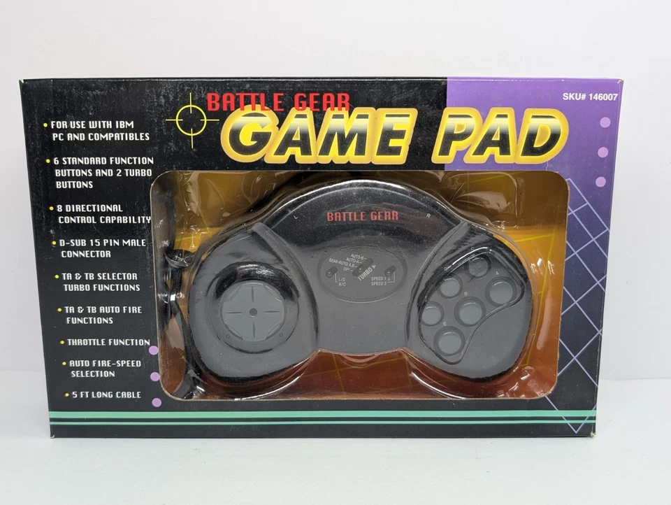 Battle Gear Game Pad 146007 Retro Gaming Turbo Speed Comp USA Vintage New  - Image 2 of 4