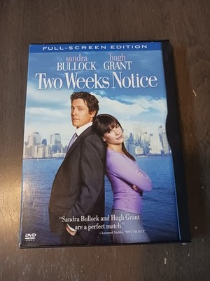 Two Weeks Notice Full-Screen Edition DVD in Cardboard Case Bullock/Grant