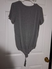 Elodie Gray Short Sleeve Bodysuit M