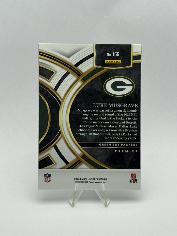 2023 PANINI SELECT ROOKIE LUKE MUSGRAVE RC GREEN BAY PACKERS #166 - Image 2 of 2