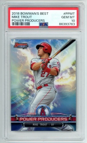 Mike Trout 2018 Bowman's Best Power Producers Insert #PPMT PSA 10 Angels