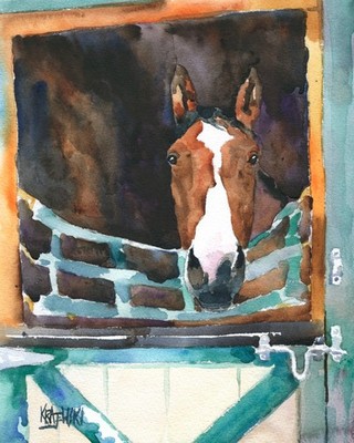 Metro Meteor Racehorse Print of Original Fine Art Watercolor by Ron Krajewski