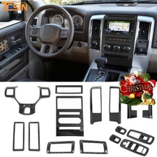 15x Full Interior Center Console Trim Kit For Dodge Ram 1500 10-12 Carbon Fiber