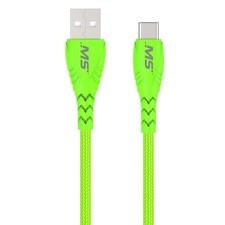 MobileSpec MB06733 10 ft. USB-A to USB-C Hi-Vis Cable - Green