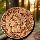 1907 Indian Head Cent Actual Coin Shown - 12
