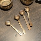 vintage Middle Eastern/Persian salt Cellars w/ 4 Spoons Set (8pc)  SILVER PLATE? — photo 5