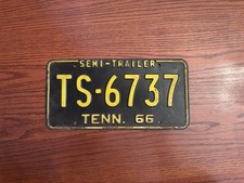 Vintage 1966 Tennessee Semi-Trailer License Plate
