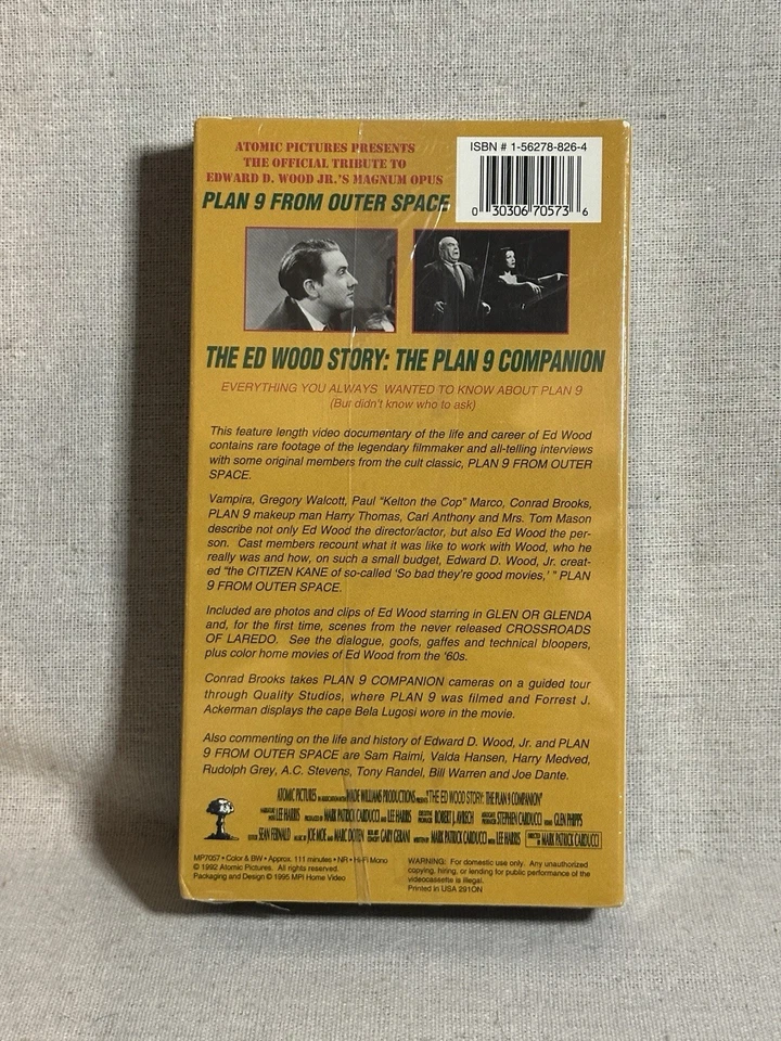 Flying Saucers Over Hollywood VHS, Plan 9 Companion, Rare, Horror, Ed Wood - Image 2 of 3