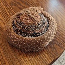 Women s Brown Mesh Headpiece Fascinator Solid Veil Accent One Size Formal