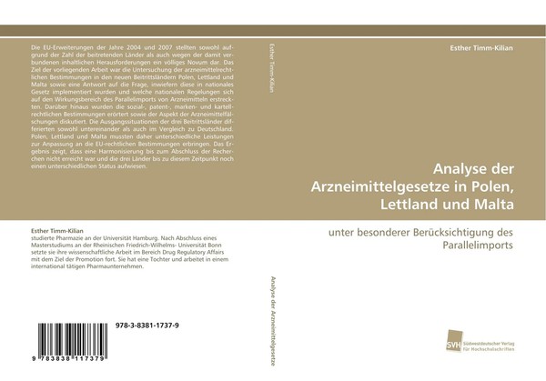 Esther Timm-Kilian | Analyse Der Arzneimittelgesetze In Polen, Lettland Und...-image