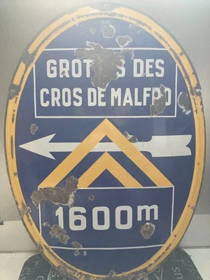 Plaque émaillée CITROEN ancienne bleue et jaune - Photo 1/3