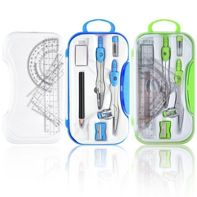 2 Sets Math Geometry Kit, 10 Pieces Student Supplies Per Set Includes Ruler, ...