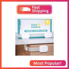4our Kiddies Child Safety Cabinet Locks for Babies 6 Pack , Child Proof Latches