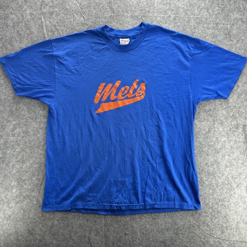 Vintage New York Mets Shirt Mens XL Blue MLB Baseball Hanes 50/50 Tee 90s - Picture 1 of 11