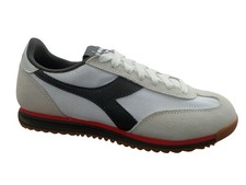 Scarpe Diadora Cross Uomo Taglia 40 Sneakers in Camoscio e Nylon Bianco-Nero