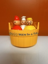 VINTAGE 1970 Fisher Price Three 3 MEN IN A TUB Bath Toy - Complete