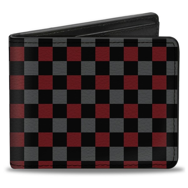 Bi-Fold Wallet Checker Black/Gray/1 Red (Us Import)-image