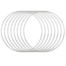 8Pcs Dream Catcher Rings, 6.3" Metal Hoops for Hanging Crafts DIY, Silver 6.1"