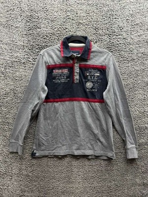 Galvanni Bell RYC International Regatta Long Sleeve Polo Shirt Grey Mens Size M