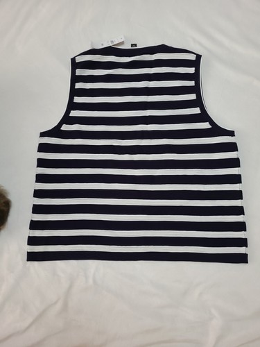 Camicia nuova con etichette Ann Taylor ottomana a righe conchiglia cielo da notte XXL 2XL - Foto 6 di 6