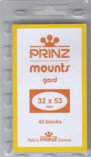 Prinz Stamp Mounts 32x53 mm Clear Archival Holders 40 Long Term High Quality