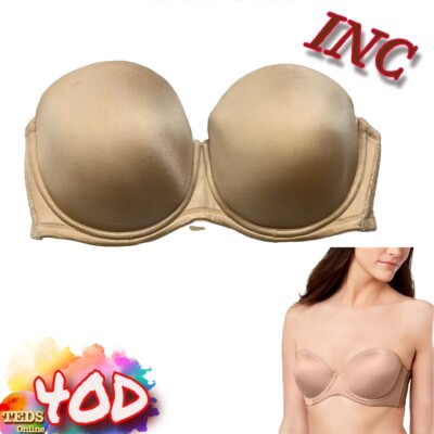 NWOT INC International Concepts Womens 40D Multi-Way Strapless Bra Nude