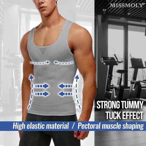 Fajas Colombianas para Hombres Uomo Compressione TOP CONTROLLO ADDOME SHAPEWEAR US - Foto 11 di 46