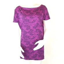 Victorias Secret Moda International Purple Black Shirt Size Small Short Sleeve
