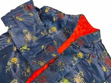Peony Reversible Red/Blue Women  s Chinese Jacket 100 Rayon Pit To Pit 20  