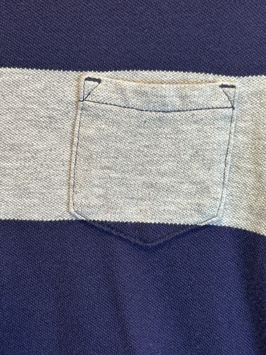 VTG Gap Shirt Womens L Blue Gray Stripe Polo Classiccore Normcore Preppy Casual - Picture 5 of 13