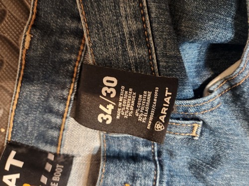Ariat Rebar M4 Work Jeans Relaxed Boot Cut 2X Durable Stretch Blue Mens 34x30 - Picture 8 of 10