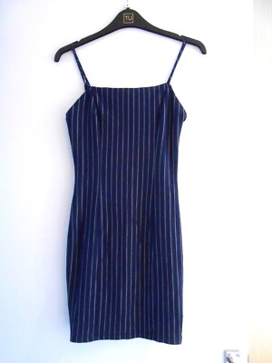 Forever 21 Navy Striped Strappy Dress Size Small (6/8) UK