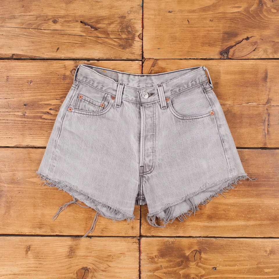 Vintage Levi's Denim Shorts 26 Levis 501 Raw Hem Womens Light Wash Hot Pants