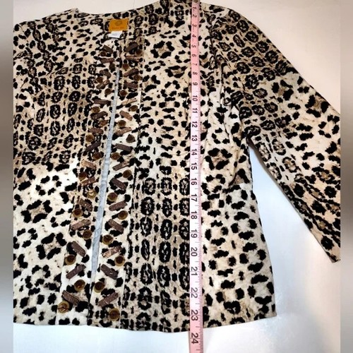 Ruby Rd Women's Tan, Brown And Black Animal Print Blazer/Jacket Size (14) - Picture 9 of 12